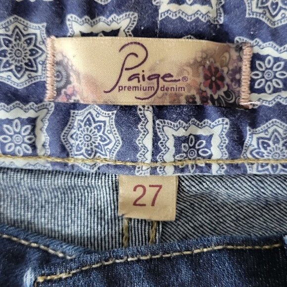 Paige Bootcut Jeans Size 27 28X31 Hidden Hills High Rise Dark Wash - Picture 5 of 11